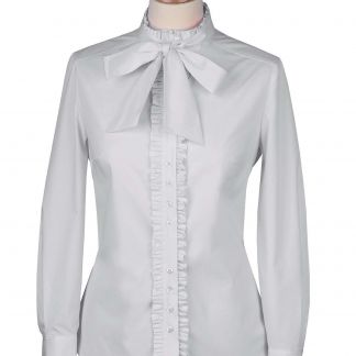 Cordings White Bow Pie Crust Shirt Different Angle 1