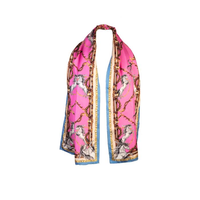 Hot Pink Rearing To Go Classic Silk Scarf