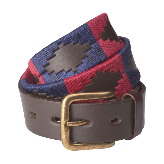 Red Navy Argentinian Polo Belt