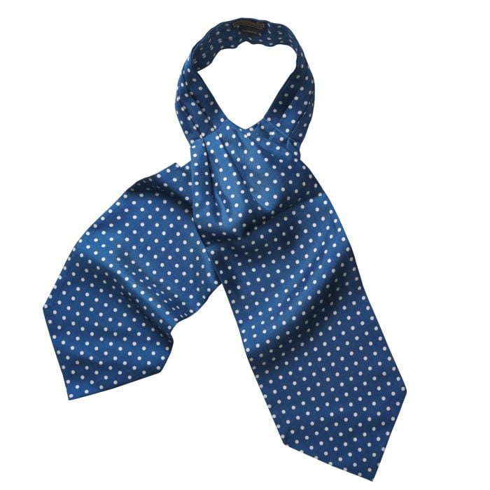 Blue & White Spot Classic Silk Cravat