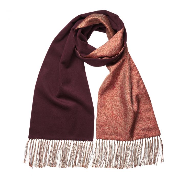 Copper Engraved Scroll Silk and Cashmere Scarf