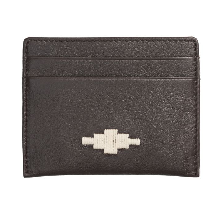 Brown Cream Leather Card Holder