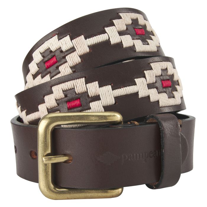 Brown White Windsor Argentinian Polo Belt