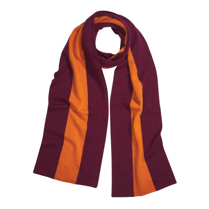 Red and Orange Cashmere College Scarf