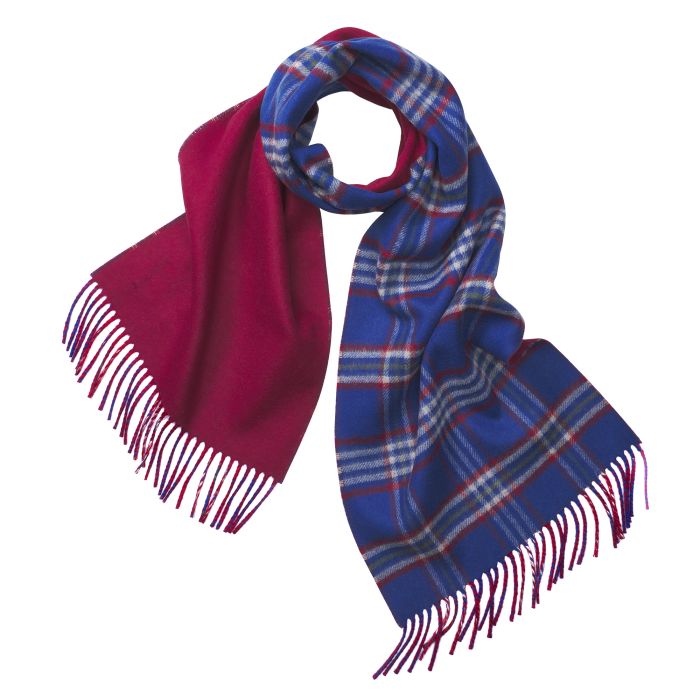 Blue Reversible Cashmere Scarf