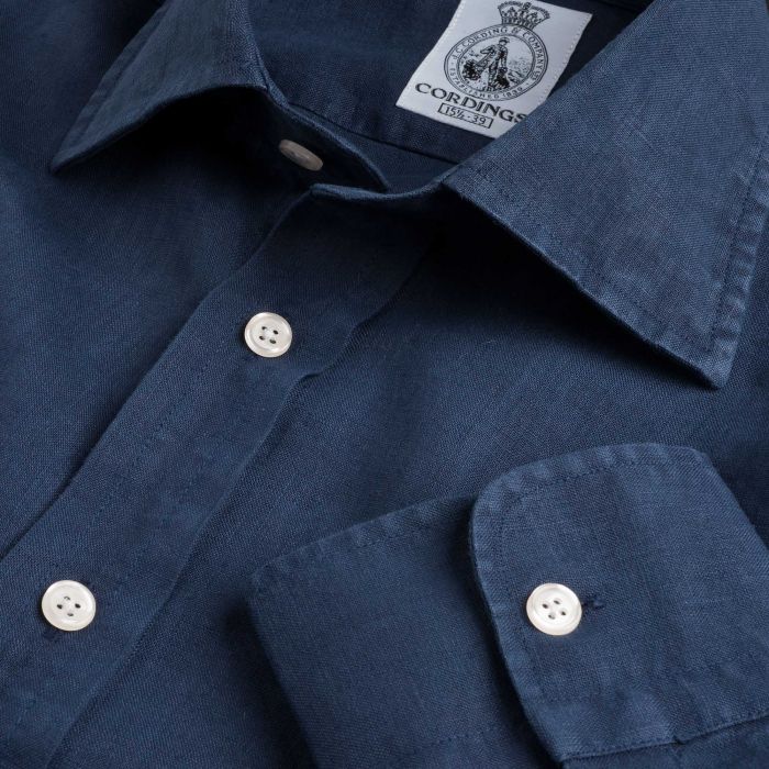 Navy Vintage Linen Shirt