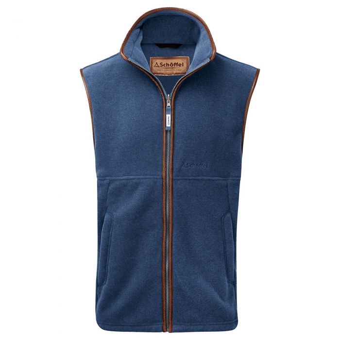 Schoffel Denim Blue Oakham Fleece Gilet | Men's Country Clothing | Cordings