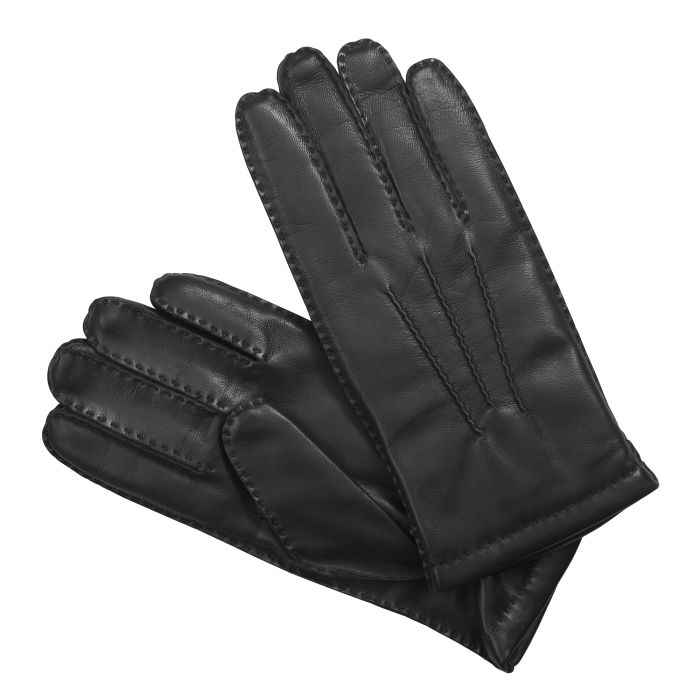 Black Leather Classic Cashmere Lined Gloves