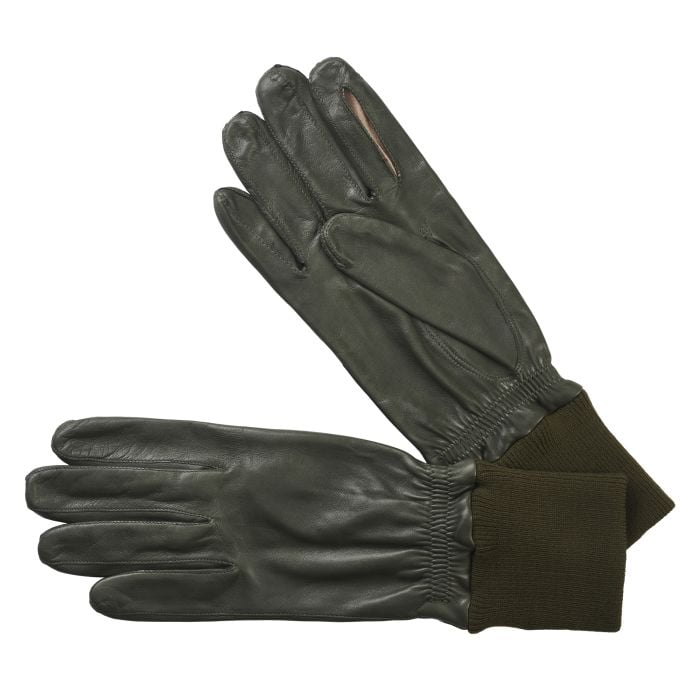 Olive Green Leather Shooting Gloves (Right Handed)