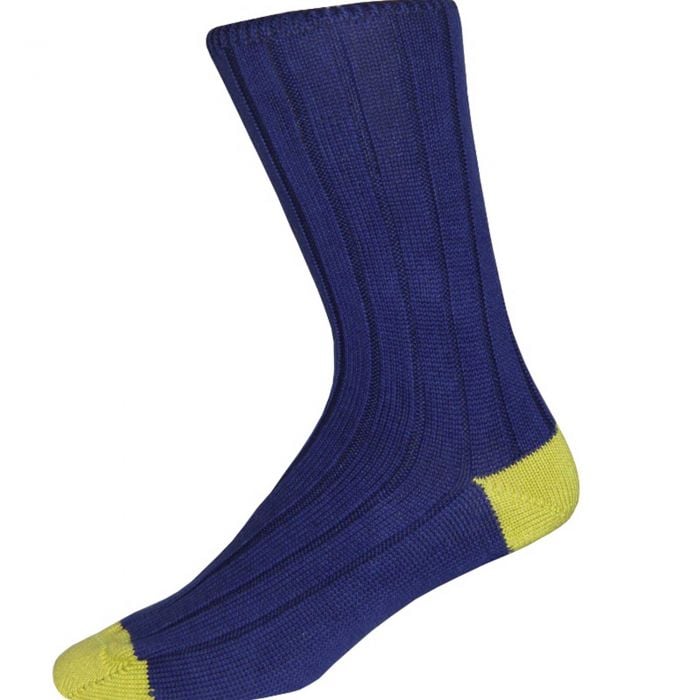 Blue Green Cotton Heel & Toe Socks