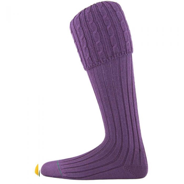 Cable Top Shooting Stocking Purple