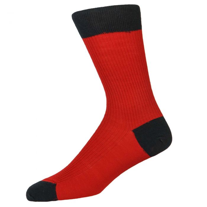 Red Navy Mid Calf Richmond Sock