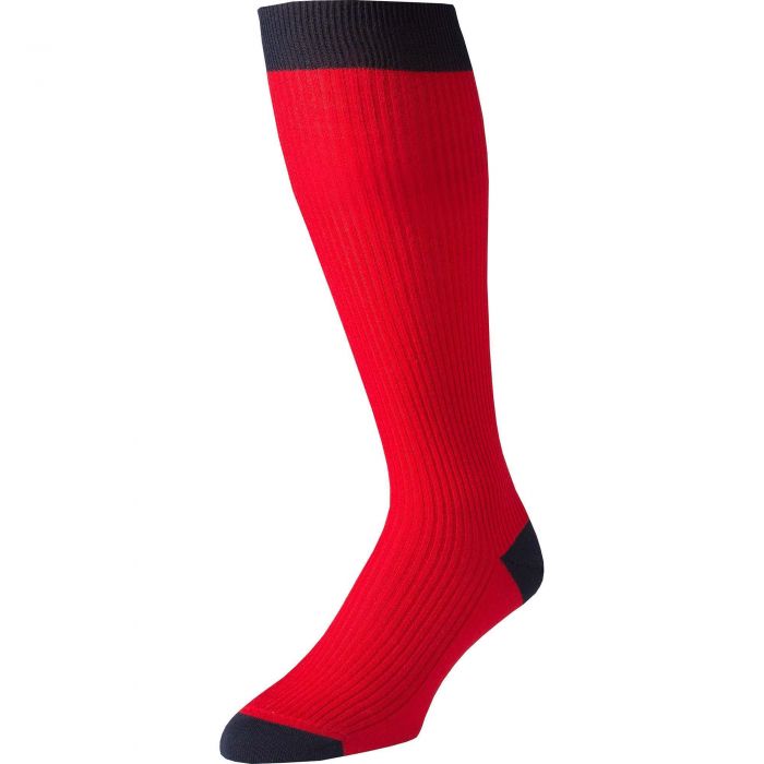 Red Long Richmond Merino Sock
