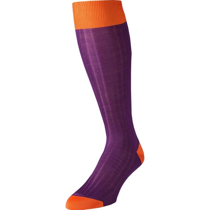 Purple Long Kew Cotton Sock