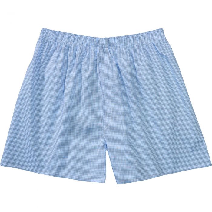 Mid Blue Cotton Boxer Shorts