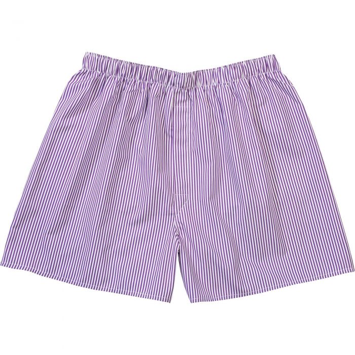 Purple Stripe Cotton Boxer Shorts