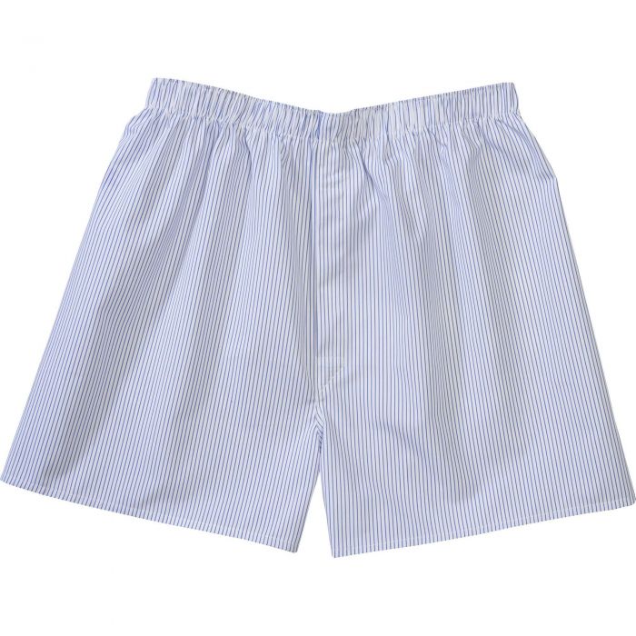 White Blue Cotton Boxer Shorts