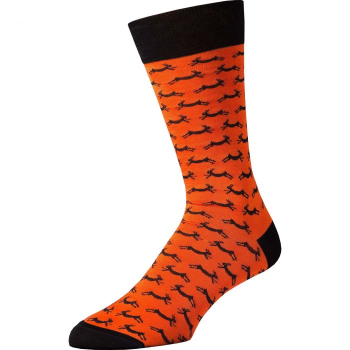Orange Hare Heel and Toe Sock