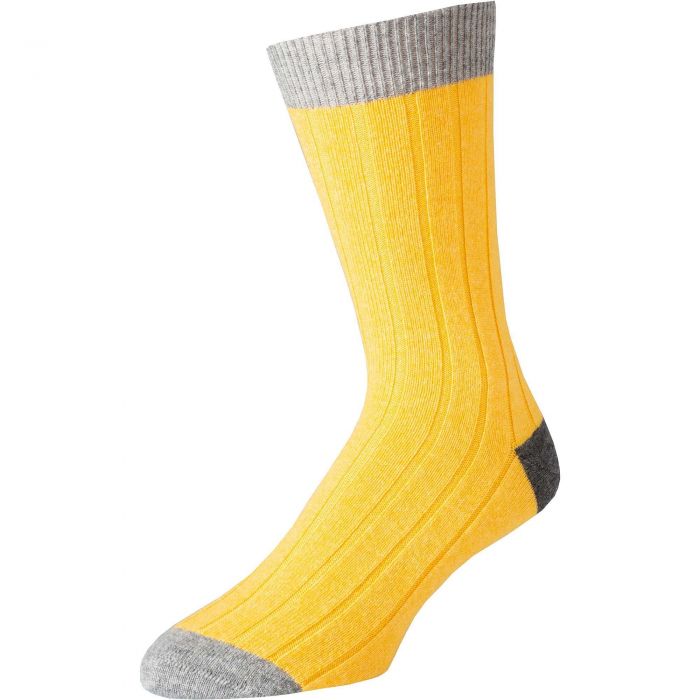 Gold Cashmere Heel and Toe Sock