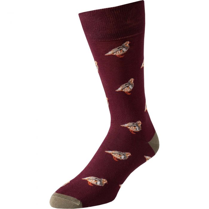 Wine Red Grouse Sock