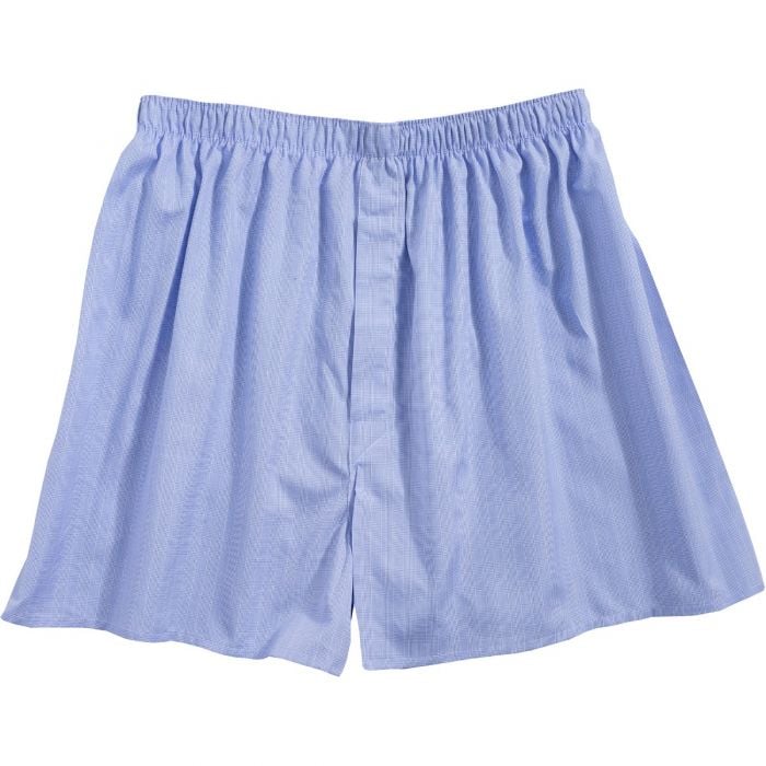 Blue Checked Cotton Boxer Shorts