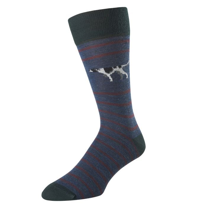 Blue Striped Pointer Sock