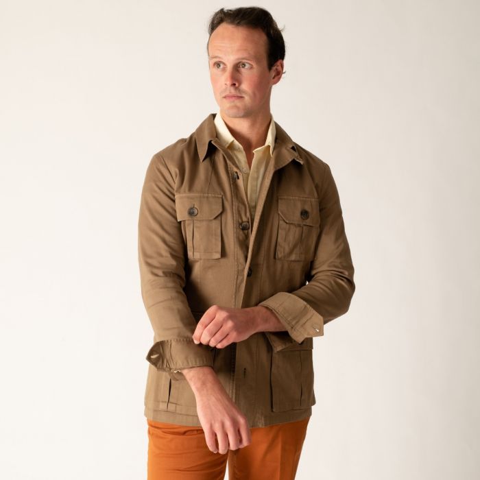 Khaki Kalahari Safari Cotton Jacket | Men's Country Clothing | Cordings