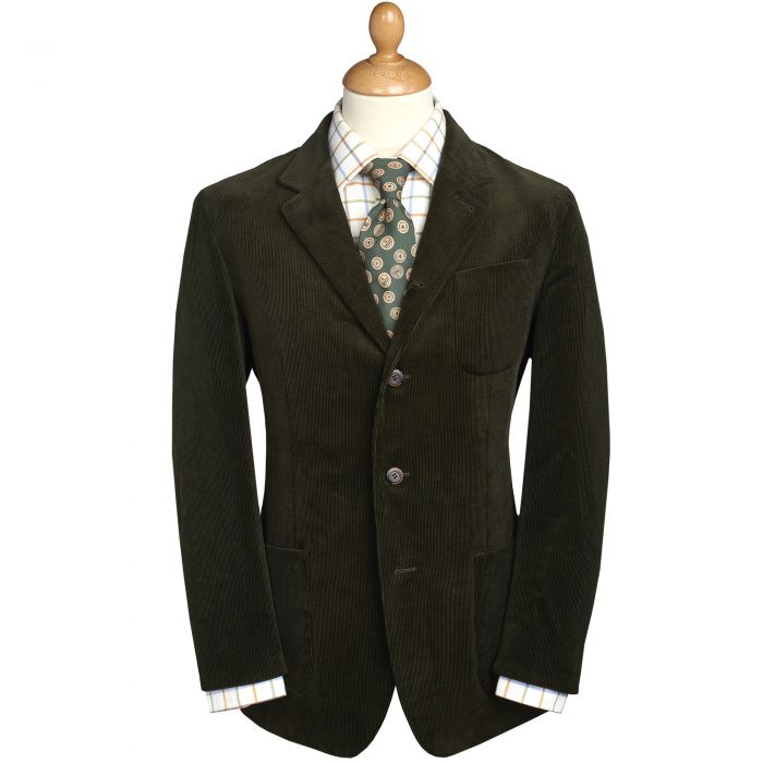 Green Olive Stockbridge Needlecord Jacket