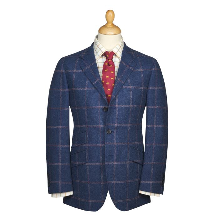 Blue Langholm Check Tweed Jacket 