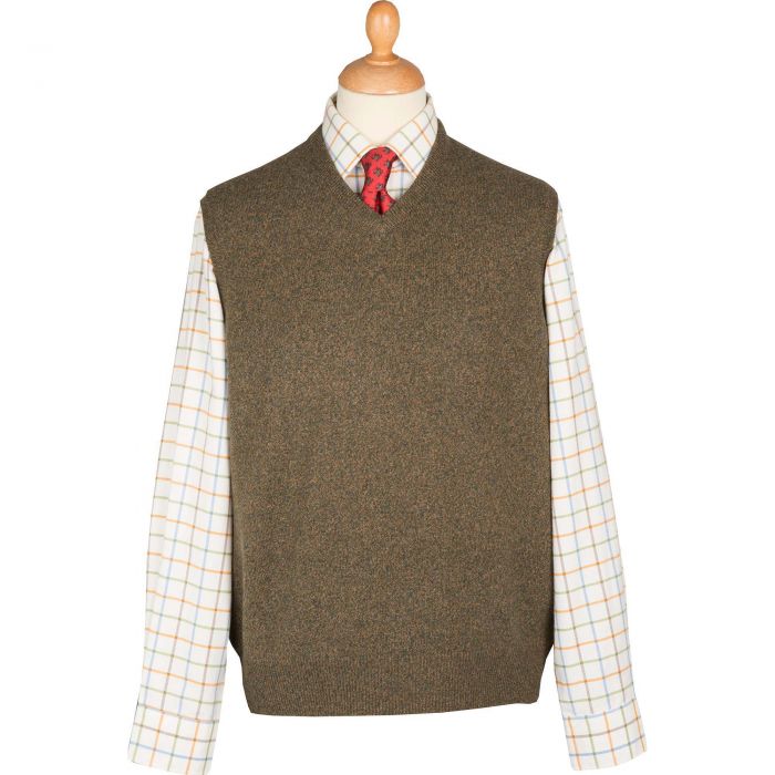 Green Marl Lambswool Slipover | Men's Country Clothing | Cordings