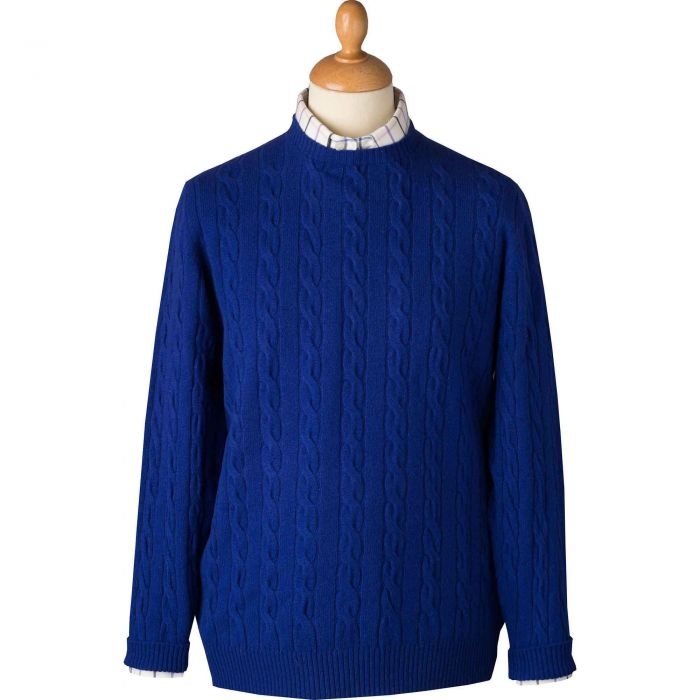 Royal Blue Cable Crew Neck