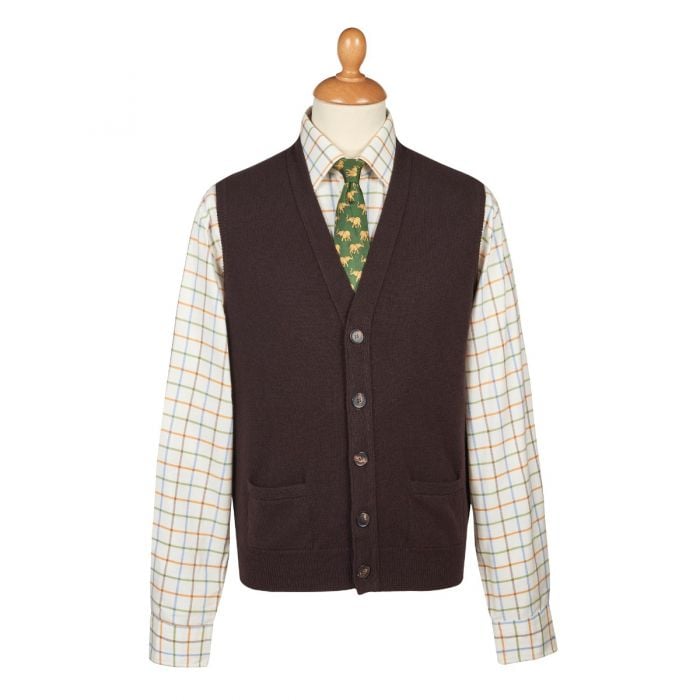 Brown Lambswool Knitted Waistcoat