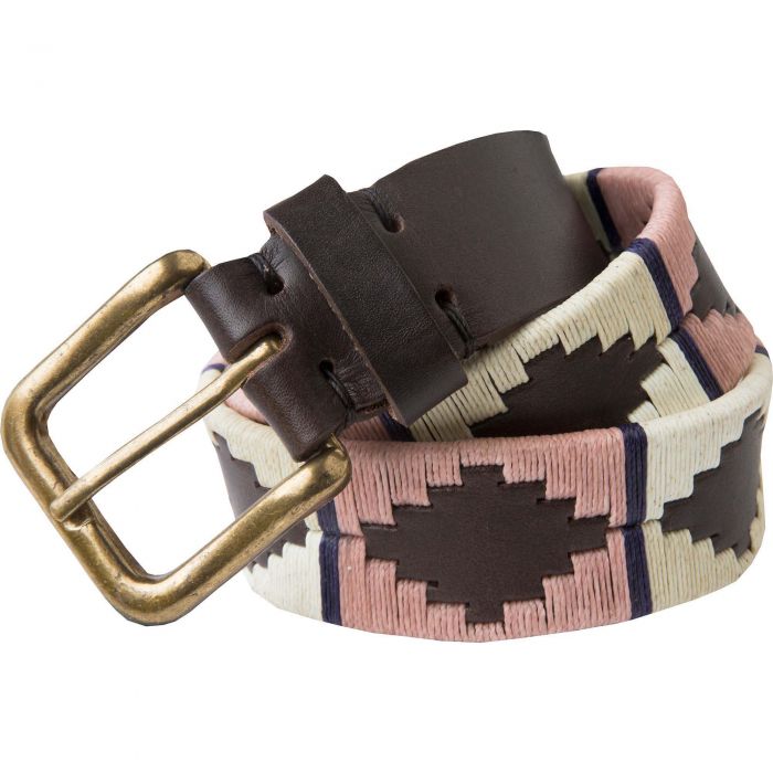 Pink and White  Argentinian Polo Belt