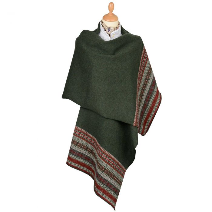 Green Scottish fairisle shawl