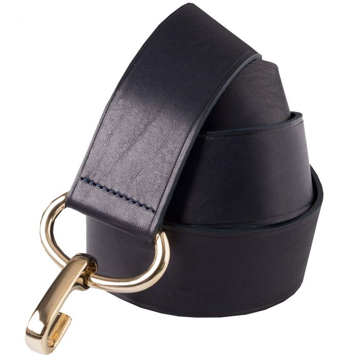 Navy Leather Adjustable Belt