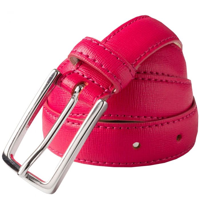 Fuchsia Pink Thin Leather Belt