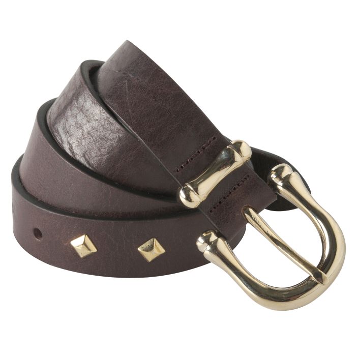 Chocolate Leather Stud Belt