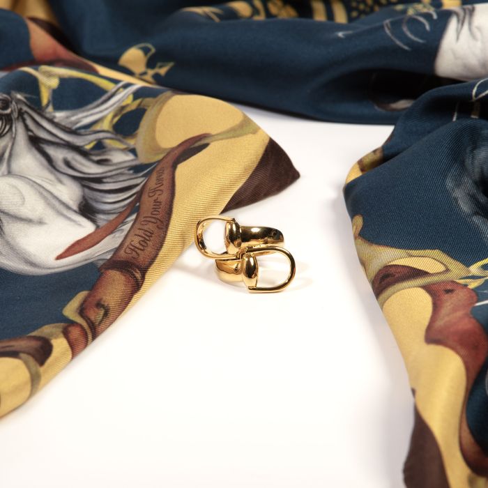 Snaffle Gold Finish Scarf Ring