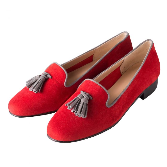 Red Suede Contrast Slipper