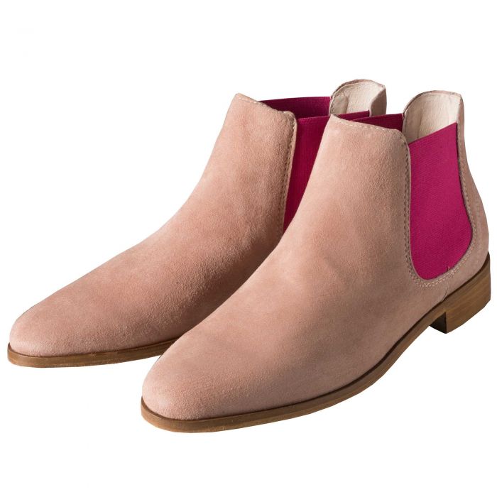 Tan Suede Chelsea Boot with Contrast Gusset