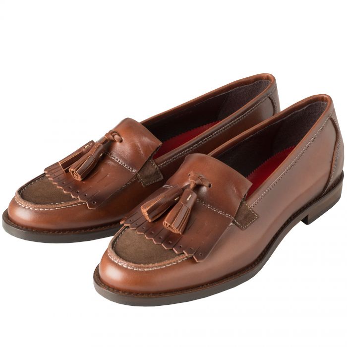 Brown Leather Fringe Tassel Loafer