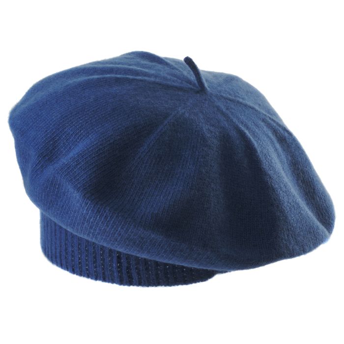 Blue Merino Cashmere Knitted Beret