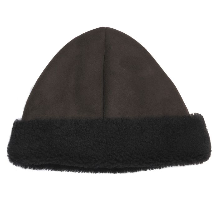 Chocolate Sheepskin Beanie Hat
