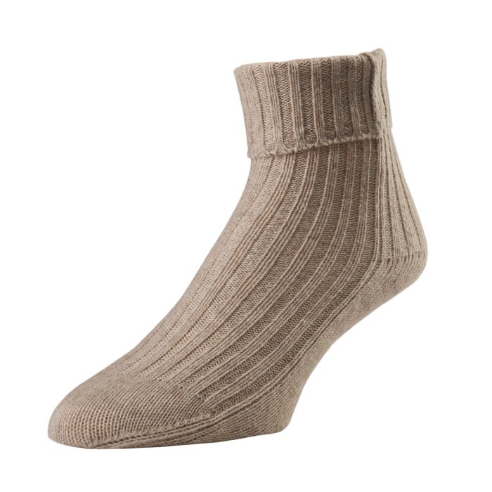 Beige Wool & Cashmere Ankle Socks
