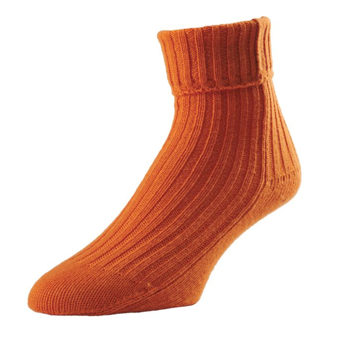 Orange Wool & Cashmere Ankle Socks