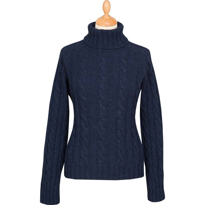 Navy Cable Geelong Roll Neck