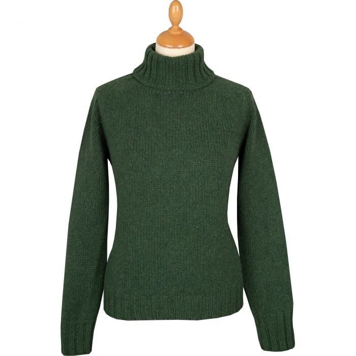 Olive Geelong Chunky Roll Neck