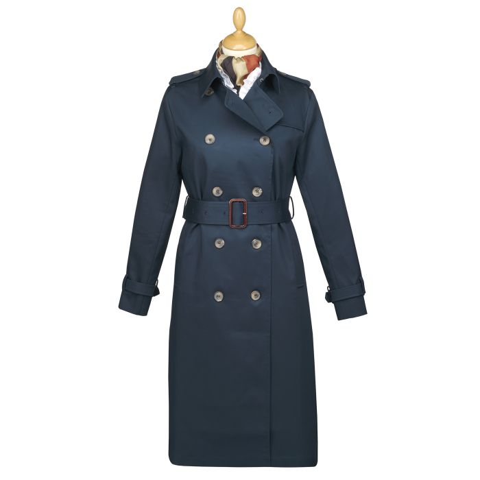 Navy Classic Belted Trench Coat