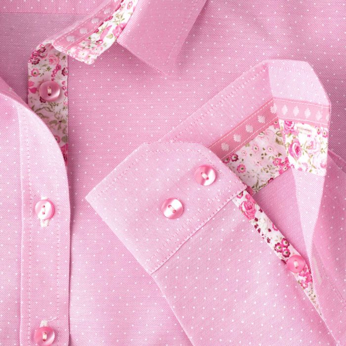 Pink Spot Print Cotton Shirt