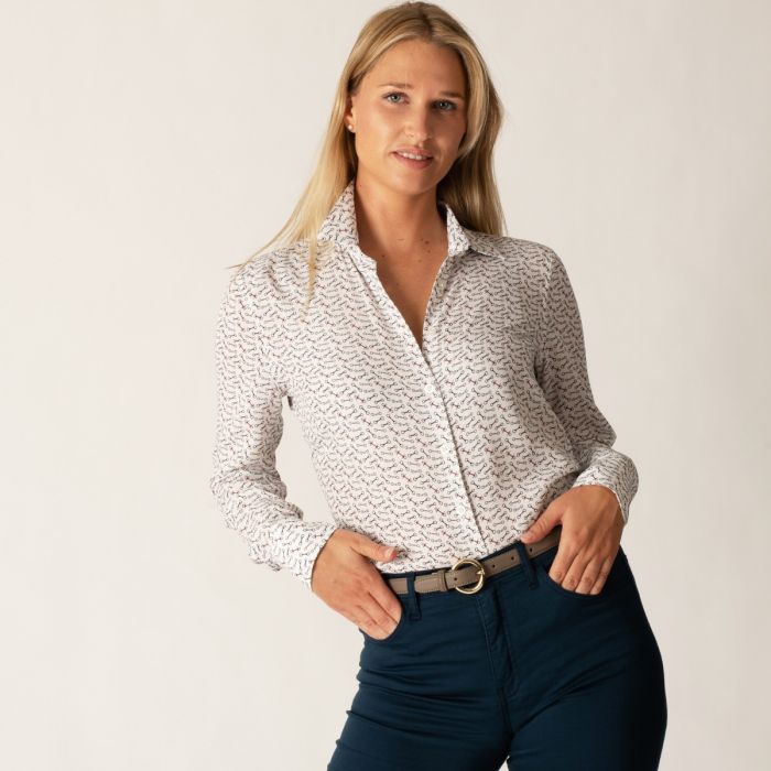 White Snaffle Trim Shirt | Ladies Country Clothing | Cordings